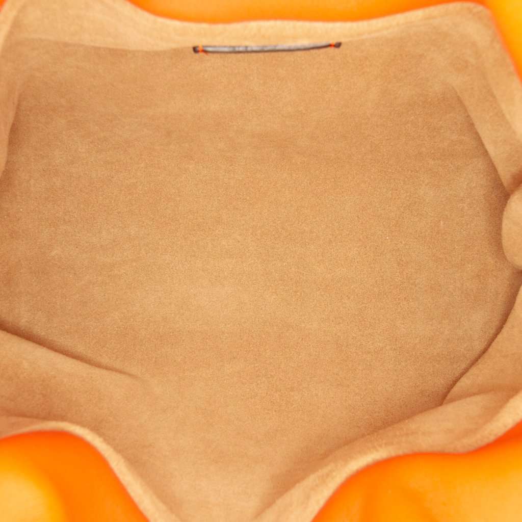 Loewe Mini Nappa Flamenco Knot Clutch with Chain Orange Leather Very good condition - Model View