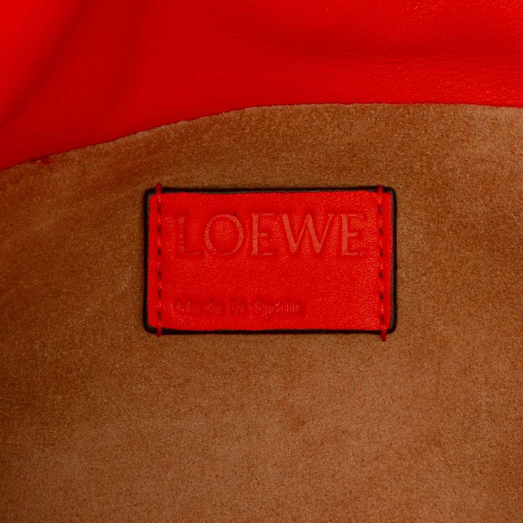 Loewe Mini Nappa Flamenco Knot Clutch with Chain Orange Leather Very good condition - Box View