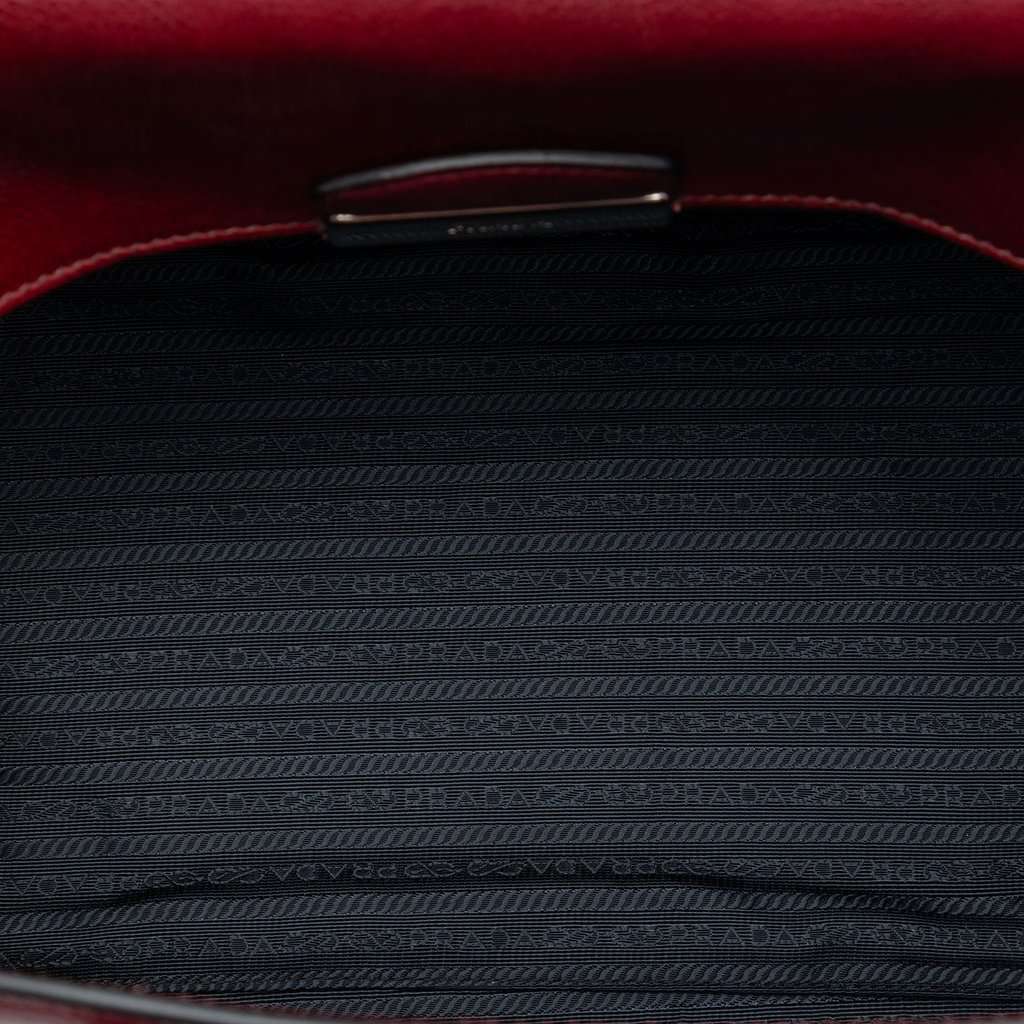Prada Glace Calf Sound Lock Satchel Red Leather Very good condition - Model View