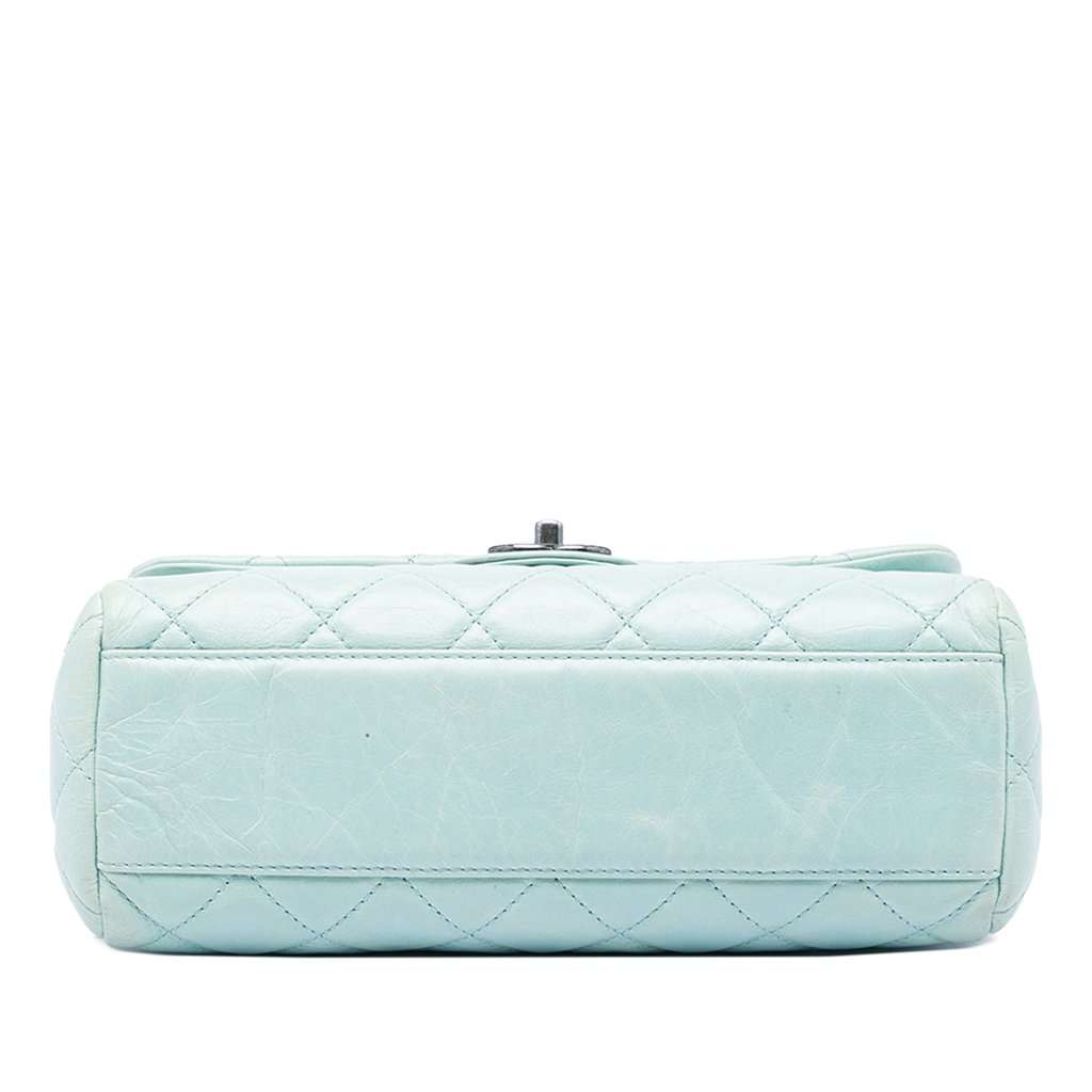 Chanel Medium Quilted Glazed Calfskin Coco Soft Flap Blue Leather Very good condition - Inside View