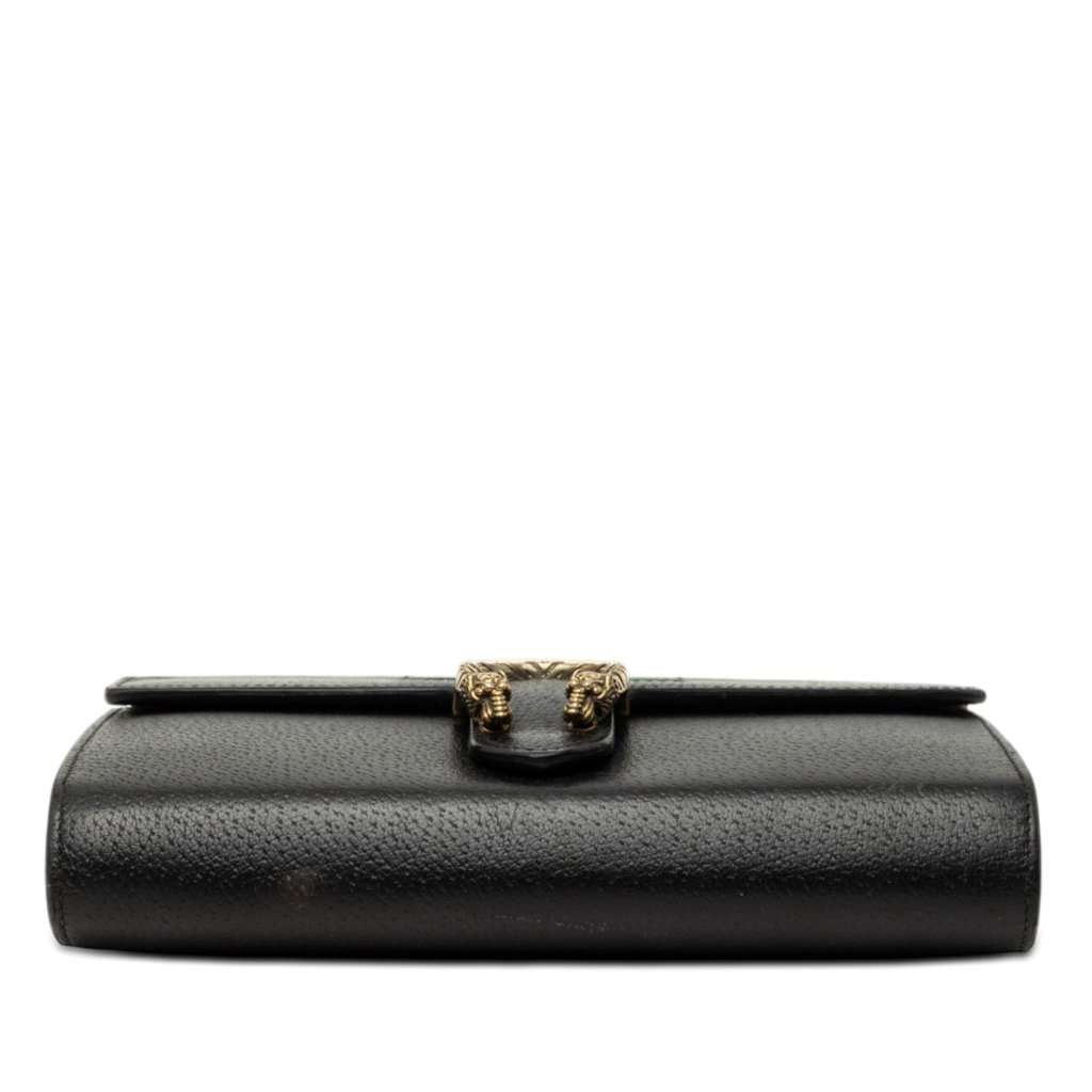 Gucci Mini Calfskin Dionysus Web Wallet On Chain Black Leather Very good - Inside View