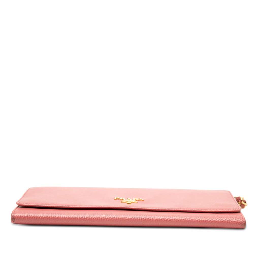 Prada Saffiano Wallet On Chain Pink Leather Very good condition - Inside View