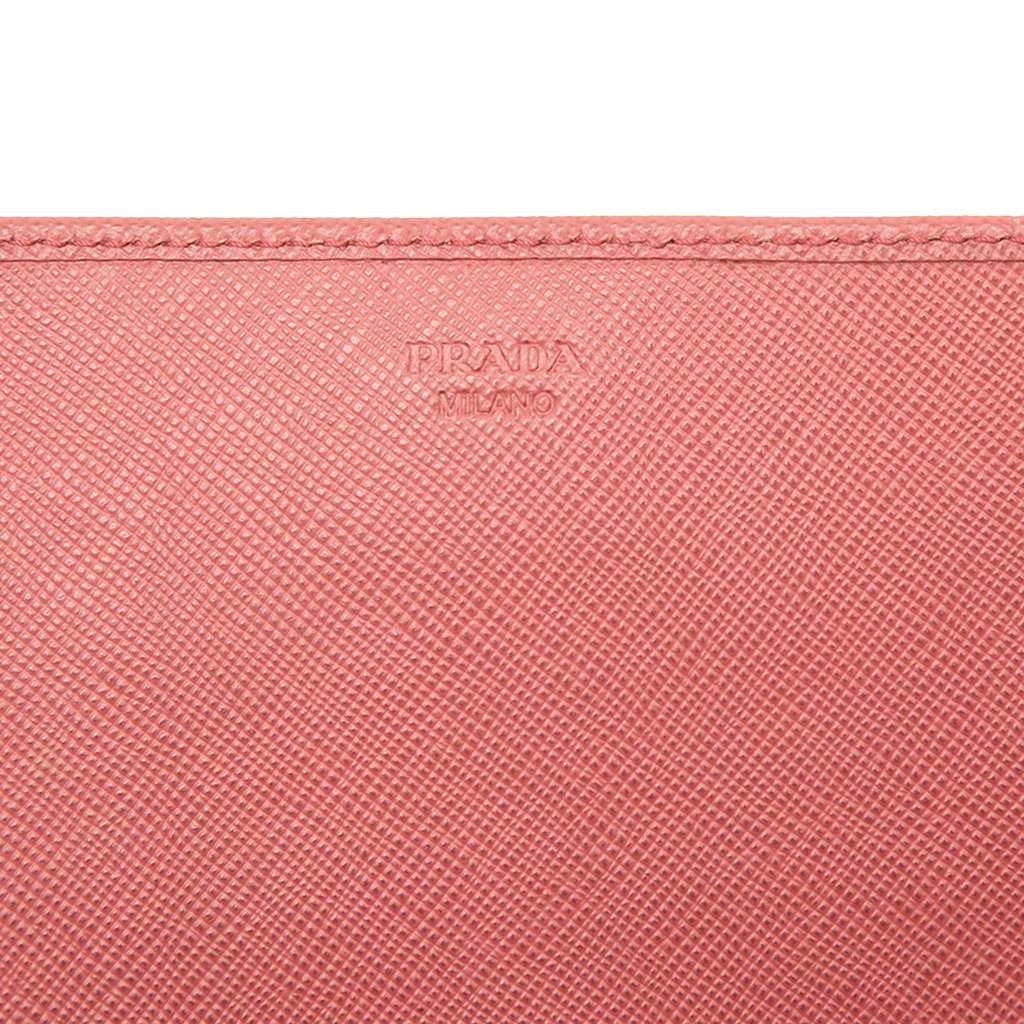 Prada Saffiano Wallet On Chain Pink Leather Very good condition - Box View