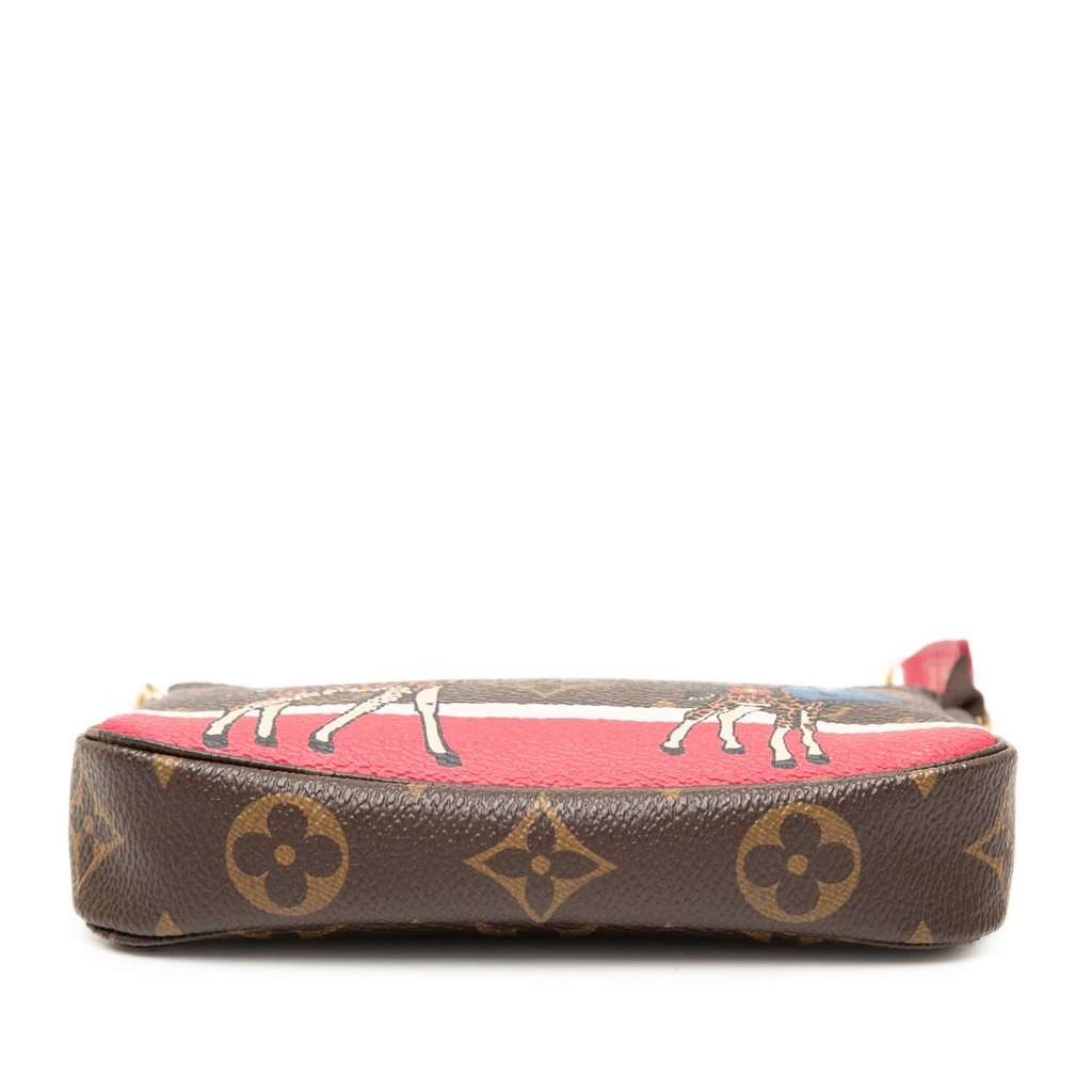 Louis Vuitton Monogram Giraffe Christmas Mini Pochette Accessoires Brown Very good condition - Inside View