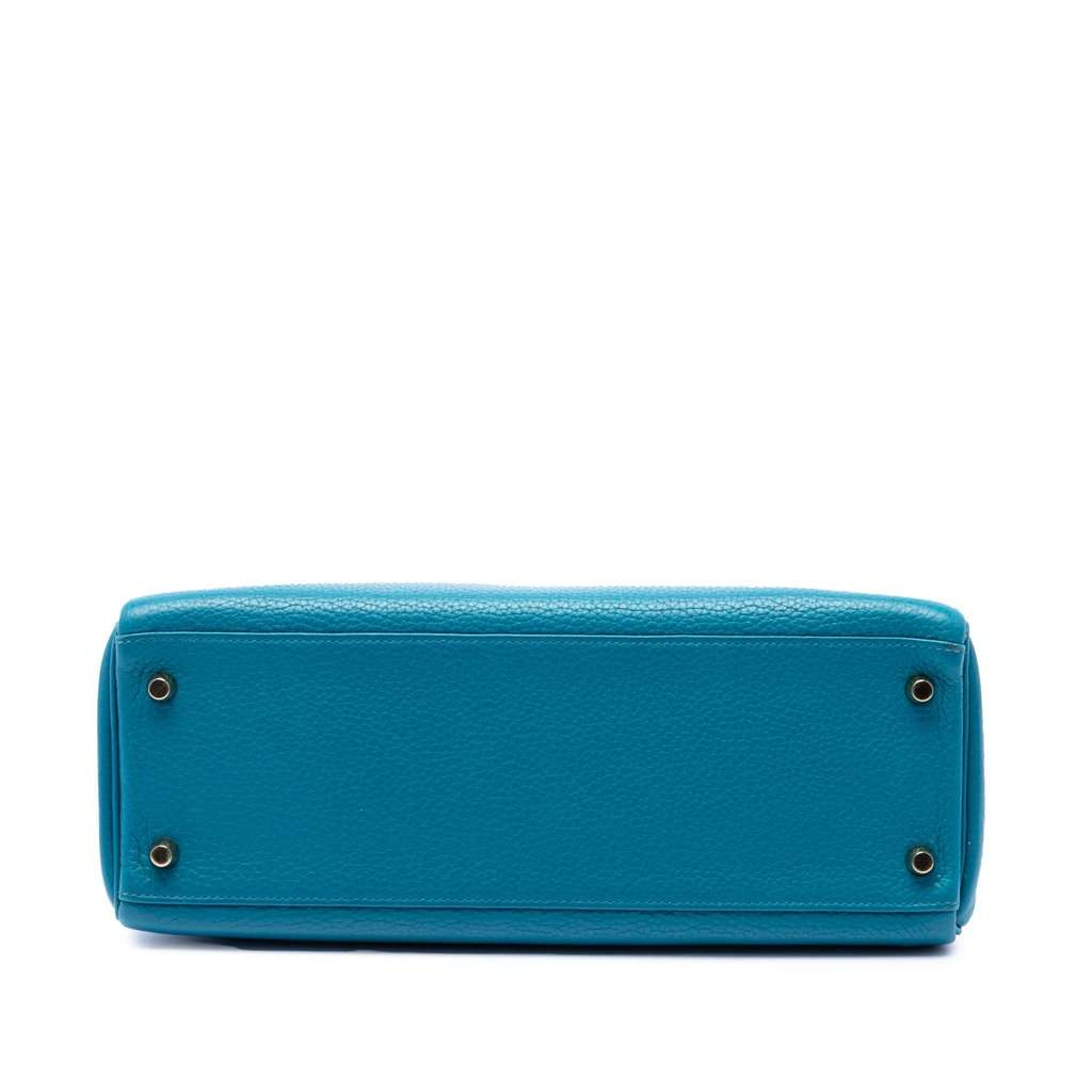 Hermès Clemence Kelly II Retourne 32 Blue Leather Very good - Inside View