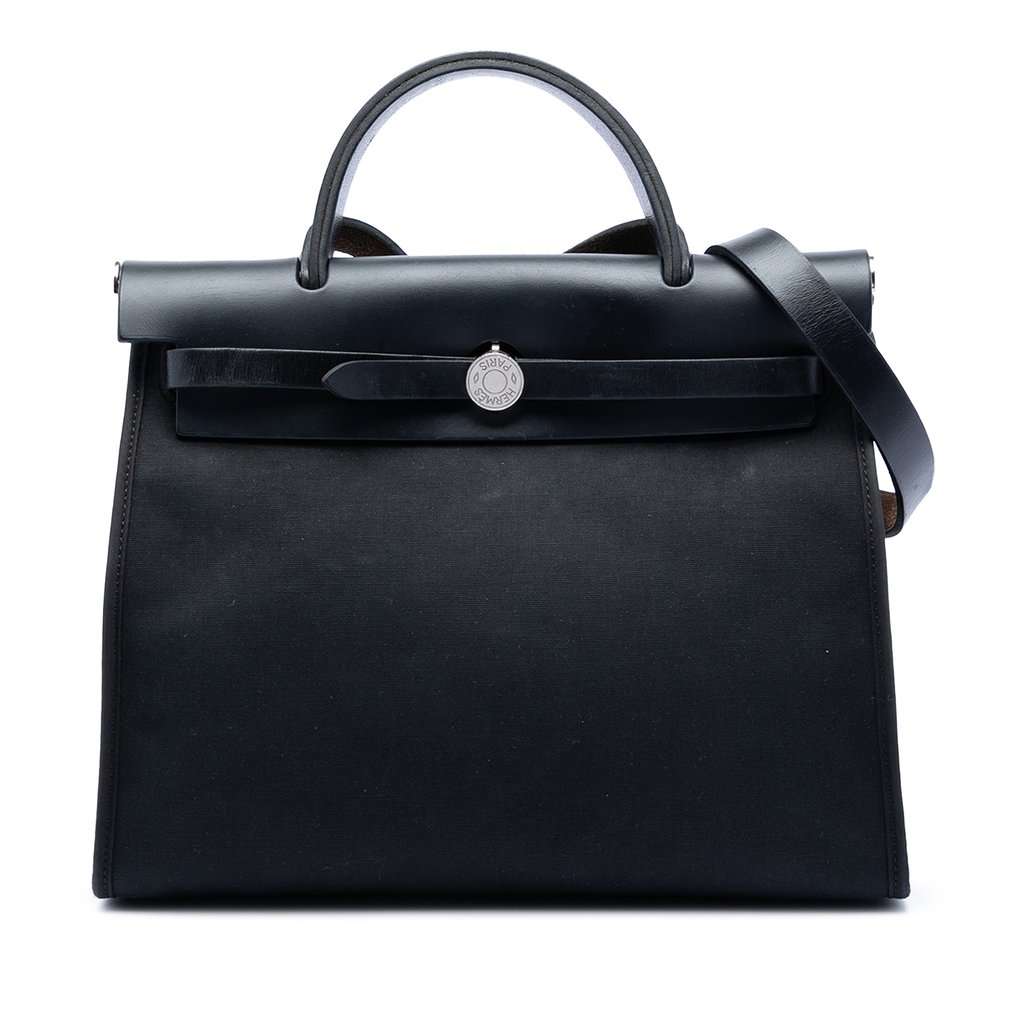 Hermès Toile H Berline Herbag Zip 31 Black Very good condition - Front View