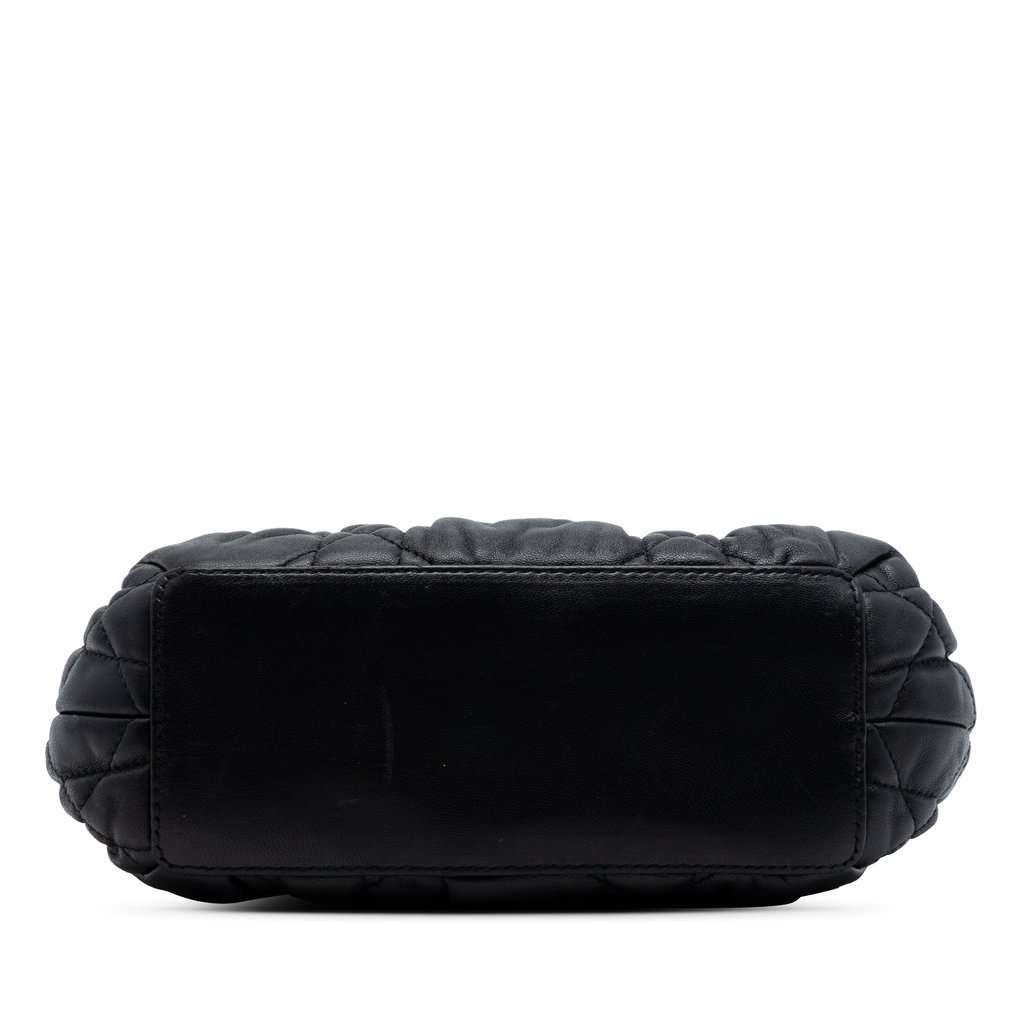 Dior Mini Lambskin Cannage Gaufre Delices Bag Black Leather Very good condition - Inside View