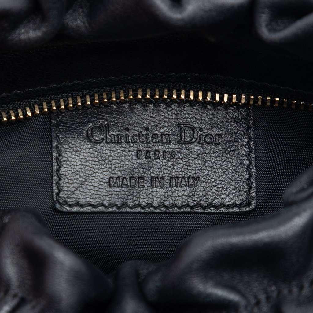 Dior Mini Lambskin Cannage Gaufre Delices Bag Black Leather Very good condition - Box View