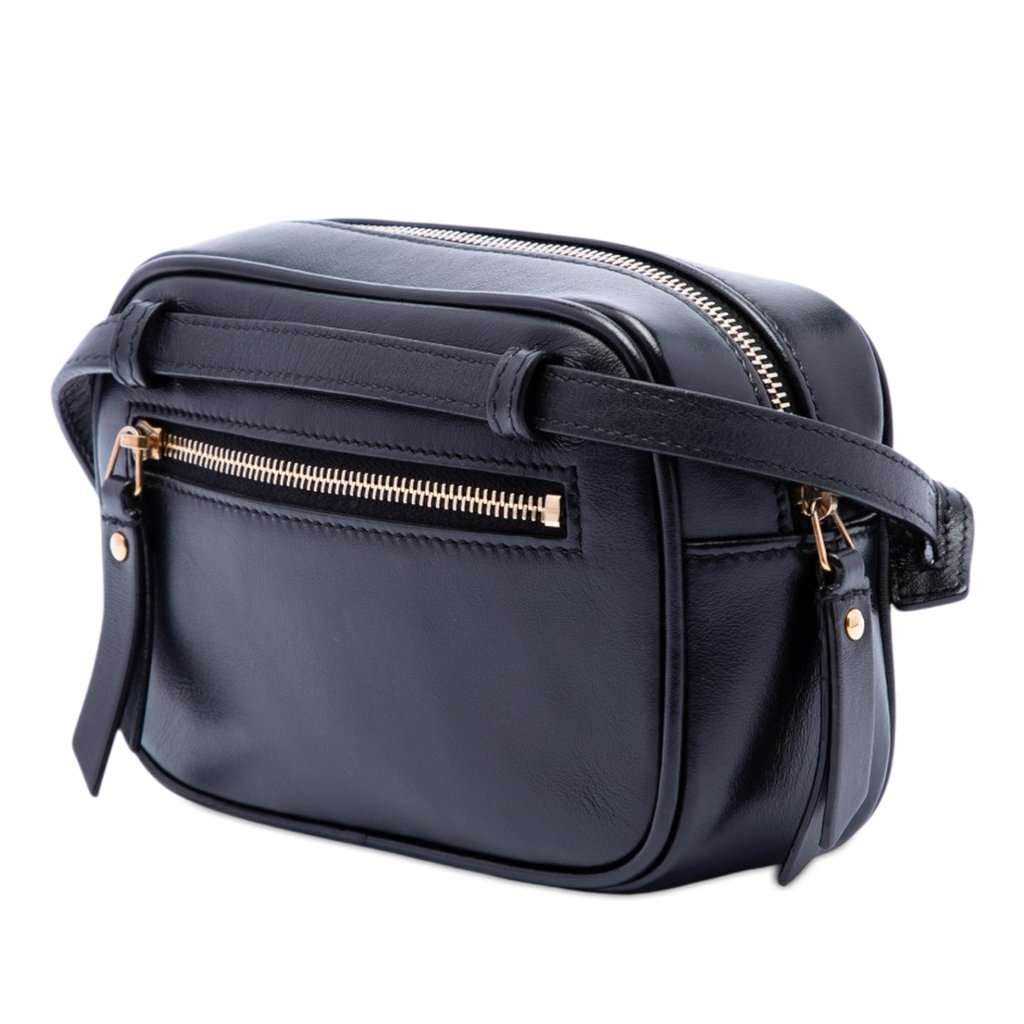 Saint Laurent Mini Matelasse Calfskin Monogram Lou Tassel Camera Bag Black Leather Very good - Back View