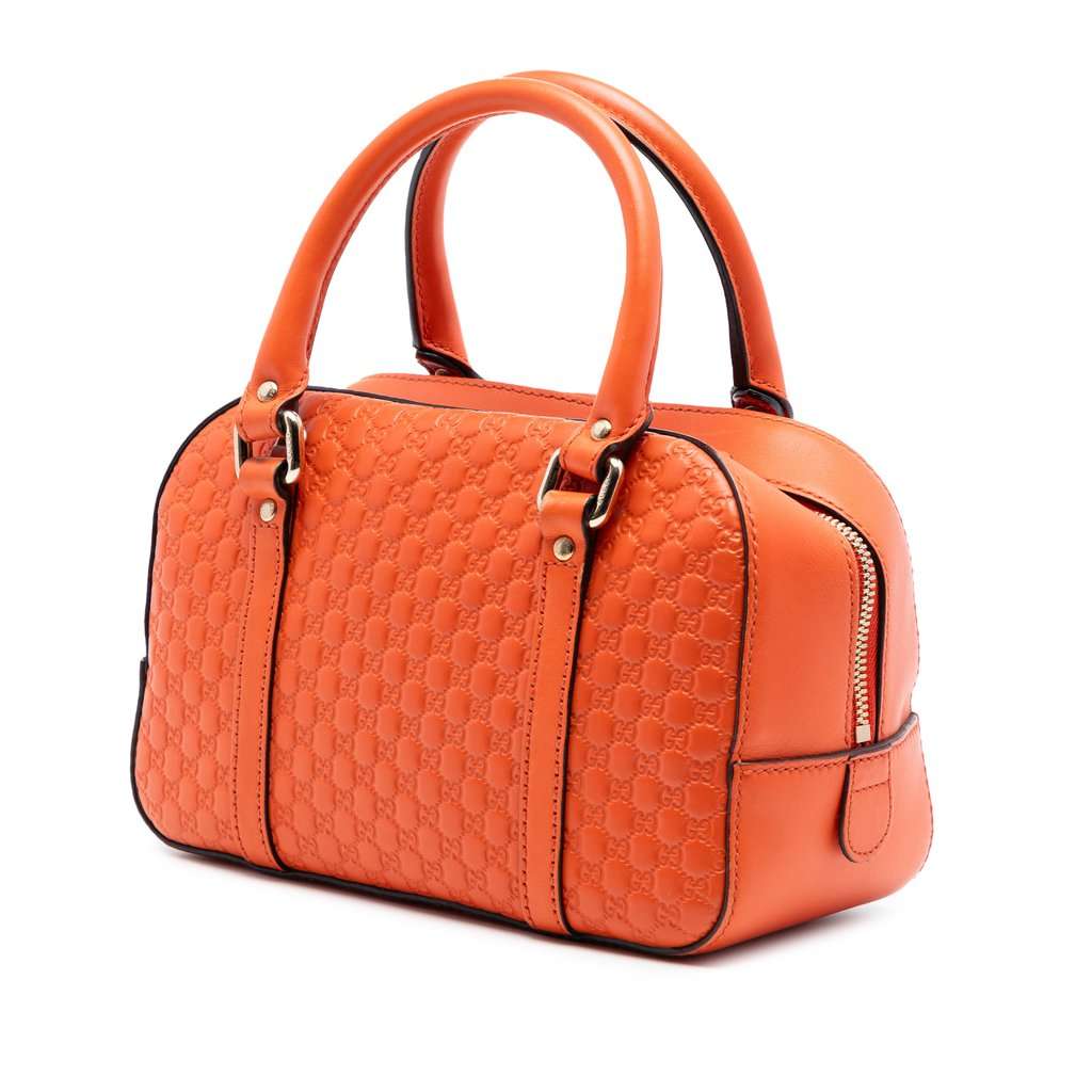 Gucci Small Microguccissima Bree Satchel Orange Leather Very good condition - Back View