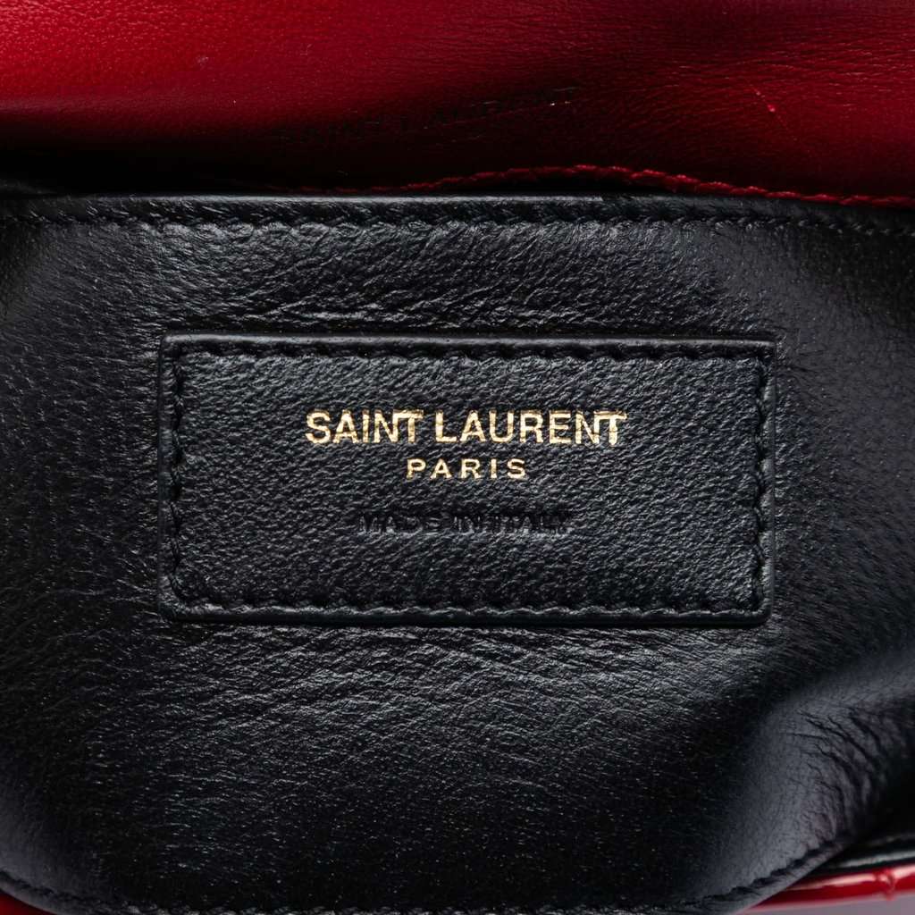 Saint Laurent Small Patent Monogram Vicky Chain Bag Red Leather Very good condition - Box View
