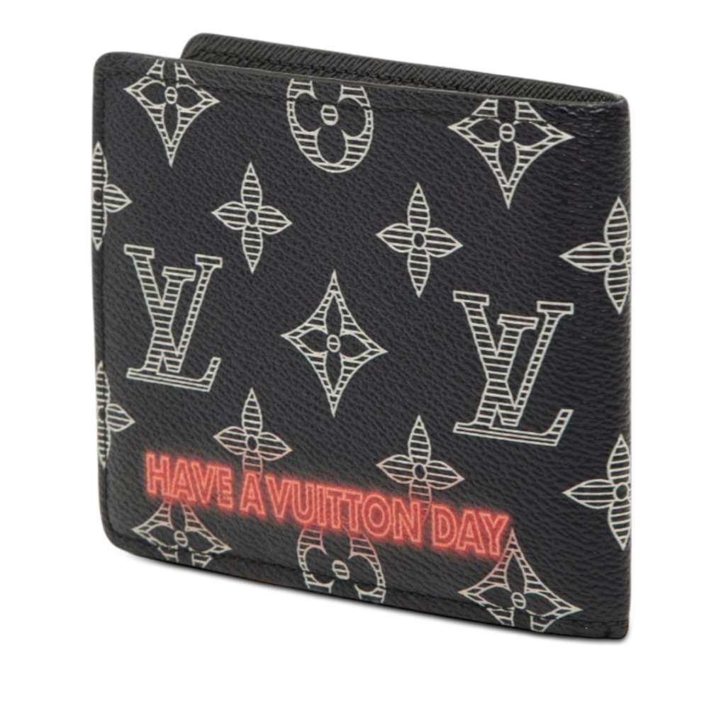 Louis Vuitton Monogram Ink Upside Down Apollo Multiple Wallet Black Very good condition - Back View