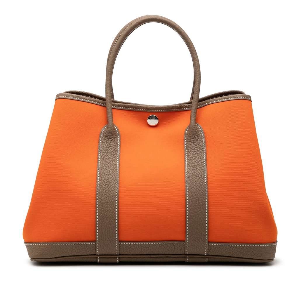 Hermès Toile and Negonda Garden Party 30 Orange Very good condition - Front View
