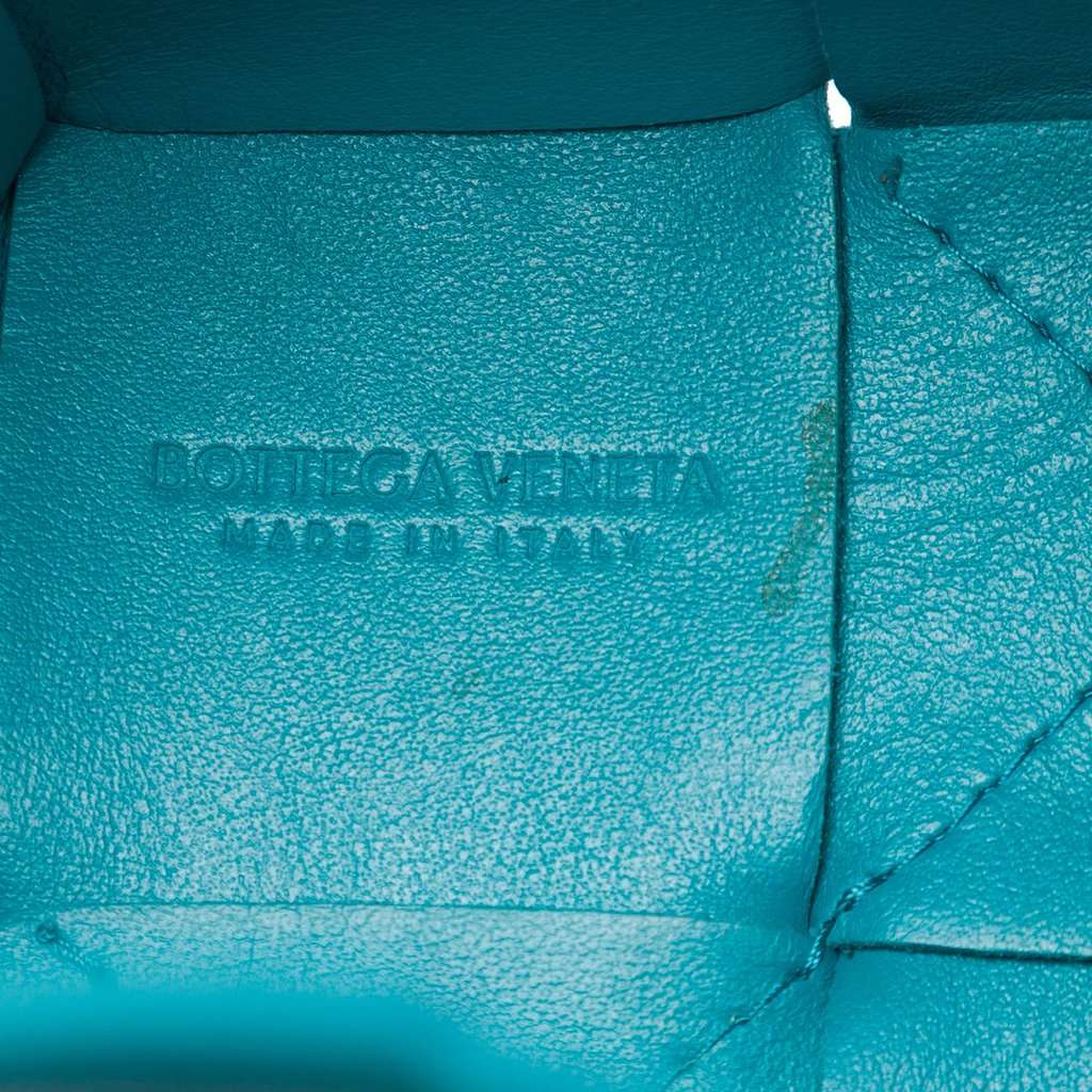 Bottega Veneta Mini Nappa Maxi Intrecciato Cassette Bucket Bag Blue Leather Very good condition - Box View