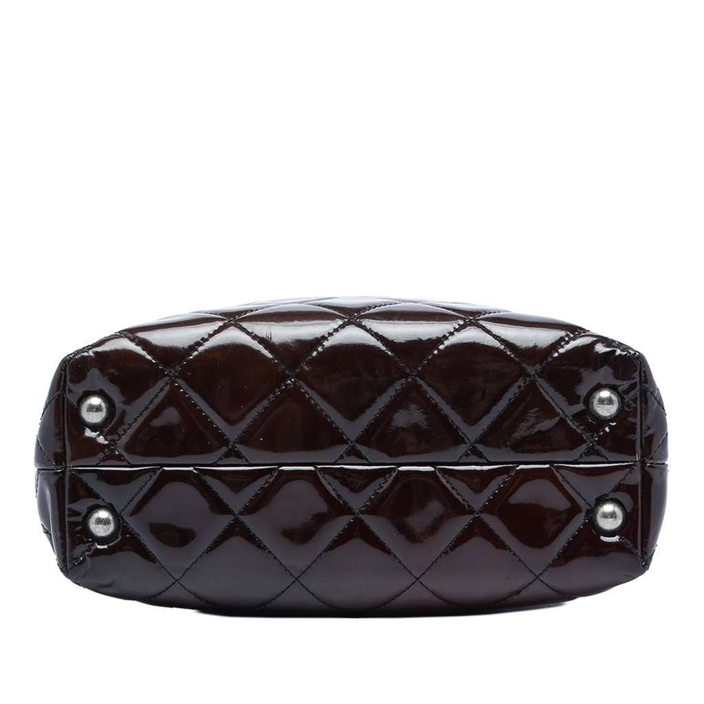 Chanel Quilted Patent Reissue 2.55 Tote Brown Leather Very good - Inside View