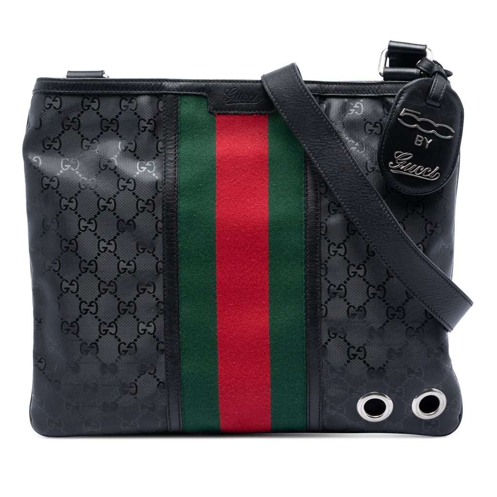 Gucci Fiat 500 Medium GG Imprime Web Messenger Bag Black Very good - Front View