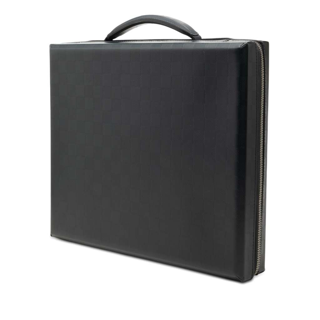 Louis Vuitton Damier Glace Luke Briefcase Black Leather Very good - Back View