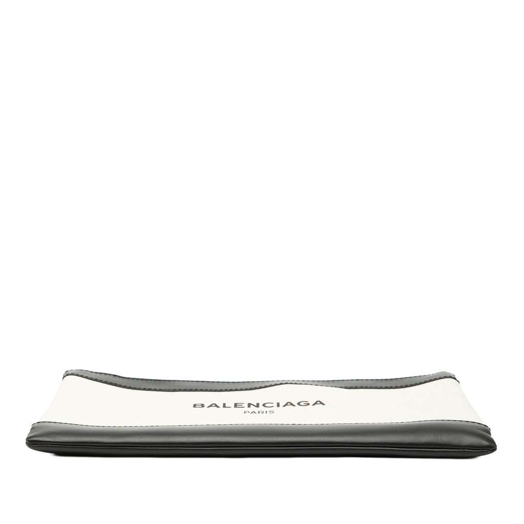 Balenciaga M Canvas Navy Clip Clutch White Very good - Inside View
