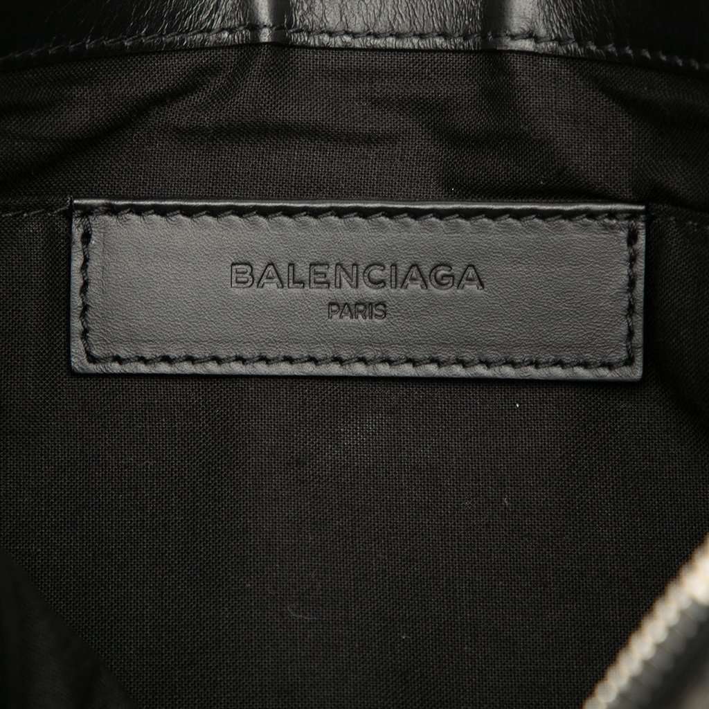 Balenciaga M Canvas Navy Clip Clutch White Very good - Box View