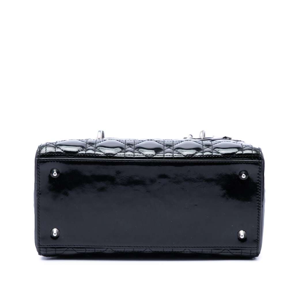 Dior Medium Patent Cannage Lady Dior Black Leather Very good condition - Inside View