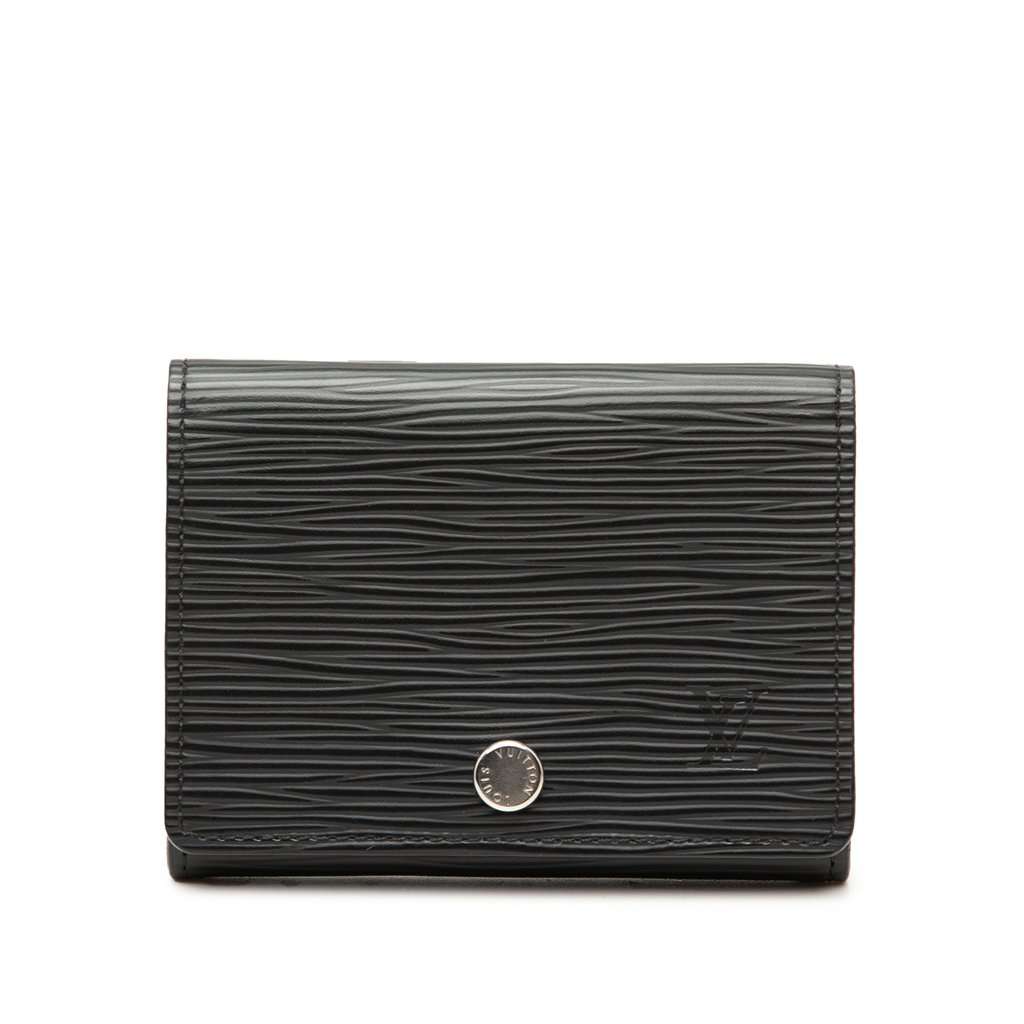 Louis Vuitton Epi Card Case Black Leather Very good condition - Front View