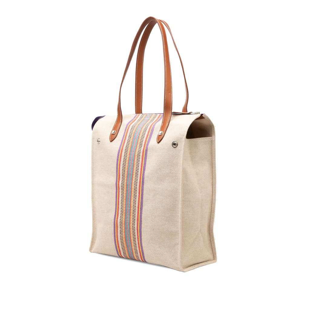 Hermès Toile Mira Ganges Tall Tote Beige Very good condition - Back View