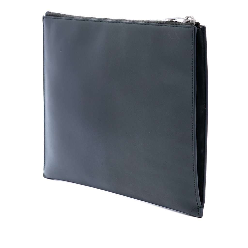 Saint Laurent Leather Monogram Ipad Case Blue Leather Very good - Back View