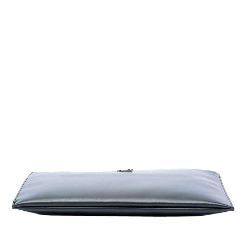 Saint Laurent Leather Monogram Ipad Case Blue Leather Very good - Inside View