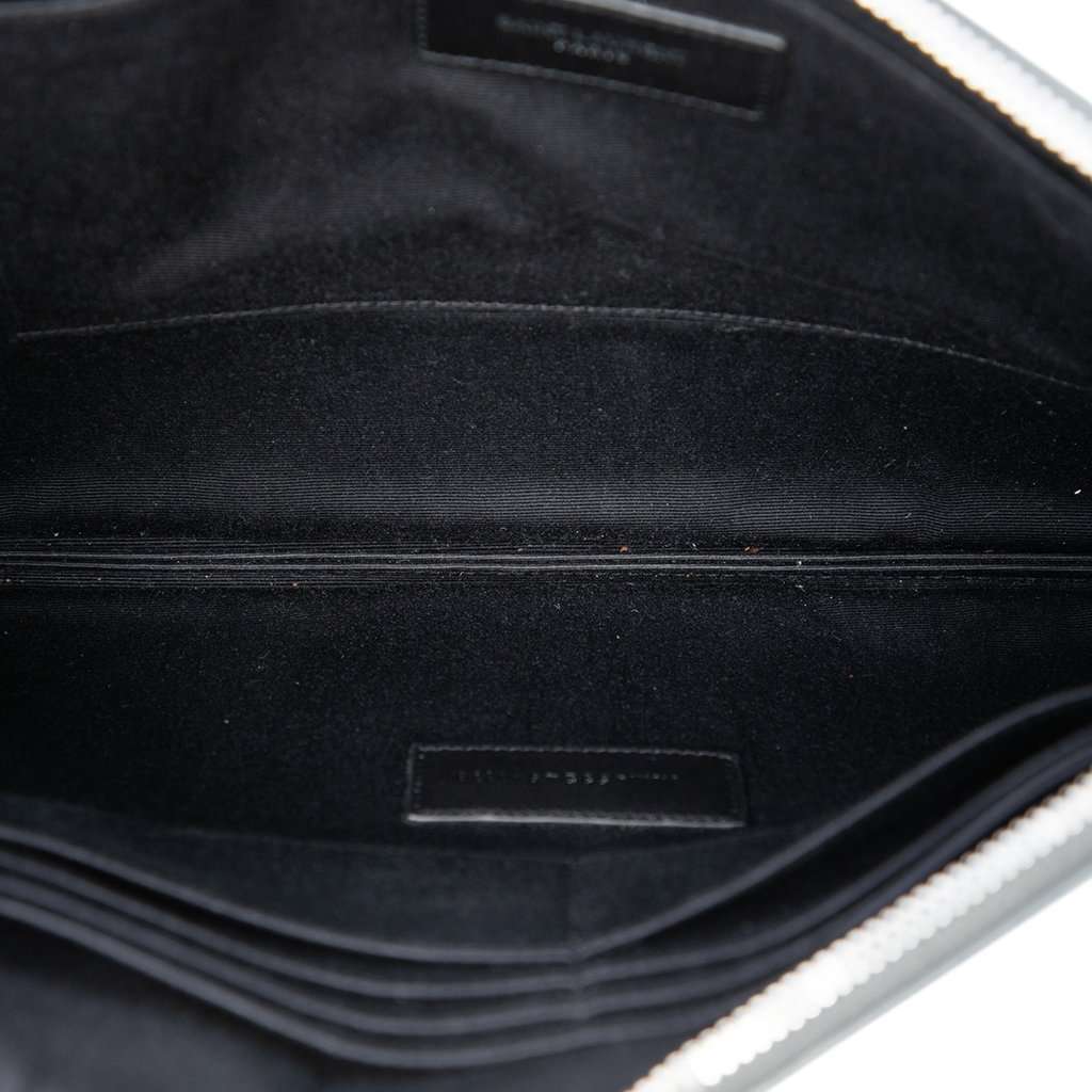 Saint Laurent Leather Monogram Ipad Case Blue Leather Very good - Model View