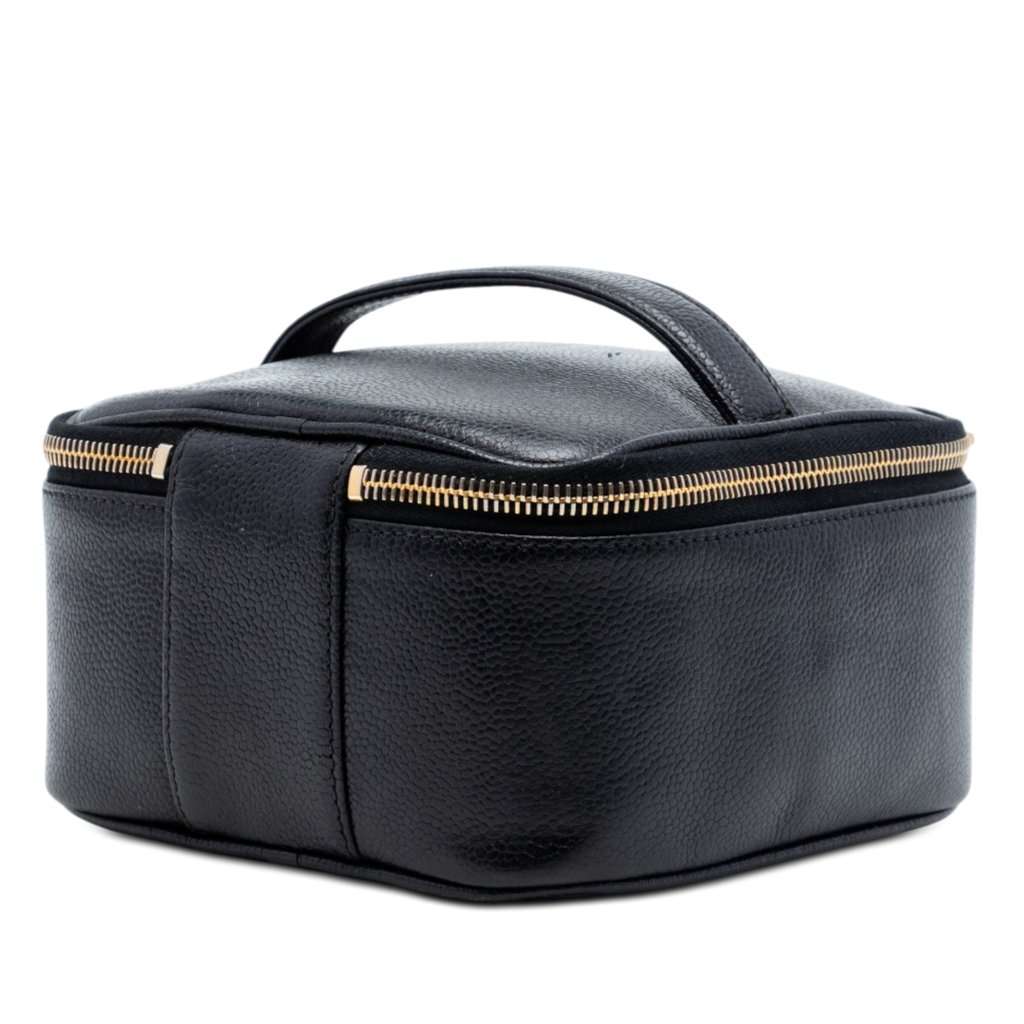 Chanel CC Caviar Vanity Case Black Leather Very good - Back View
