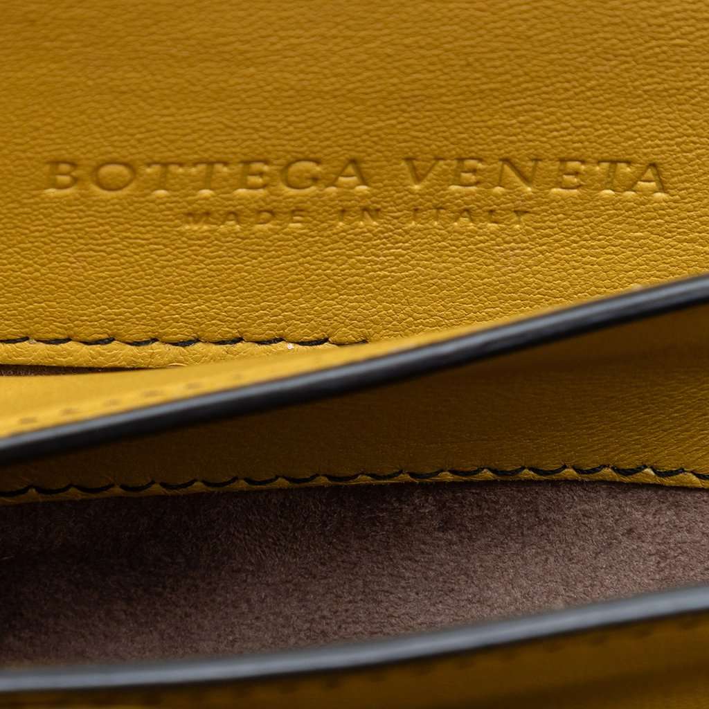 Bottega Veneta Small Nappa Intrecciato Runway Shoulder Bag Yellow Leather Very good condition - Box View