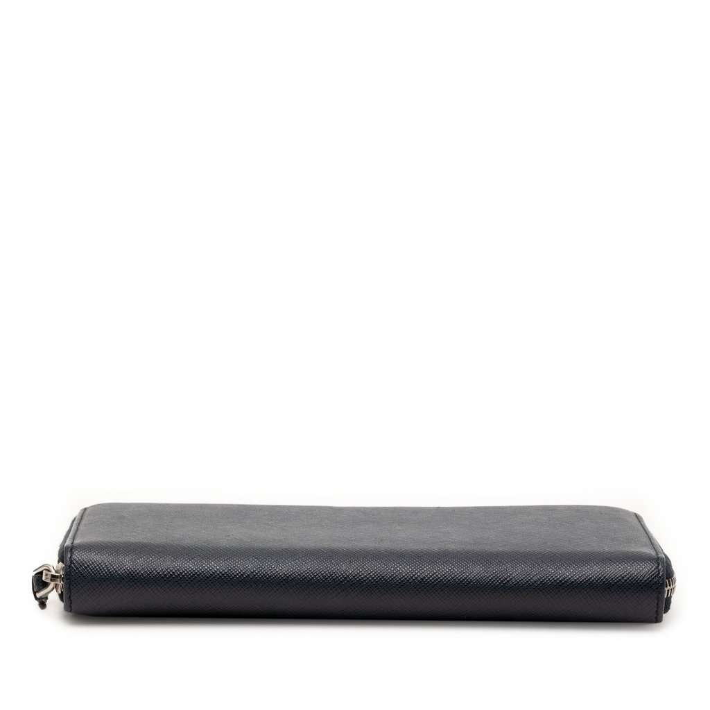 Prada Saffiano Zip Around Long Wallet Blue Leather Very good condition - Inside View