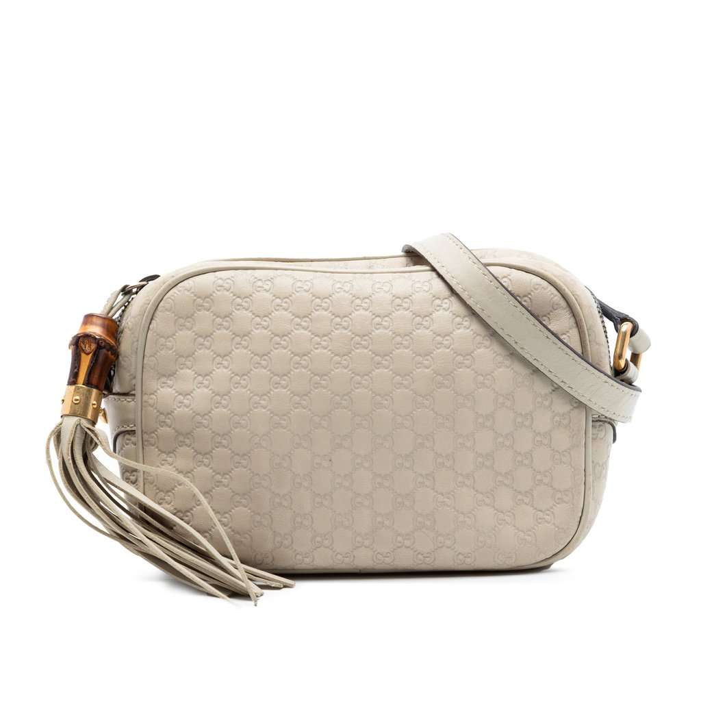 Gucci Microguccissima Sunshine Disco Camera Bag Silver Leather Very good condition - Front View