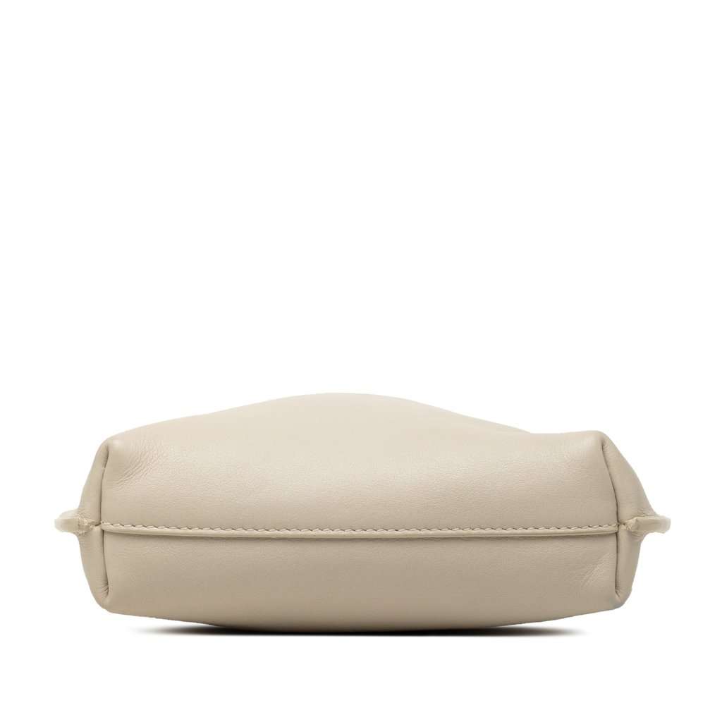 Saint Laurent Mini Calfskin Suzanne Hobo Beige Leather Very good - Inside View