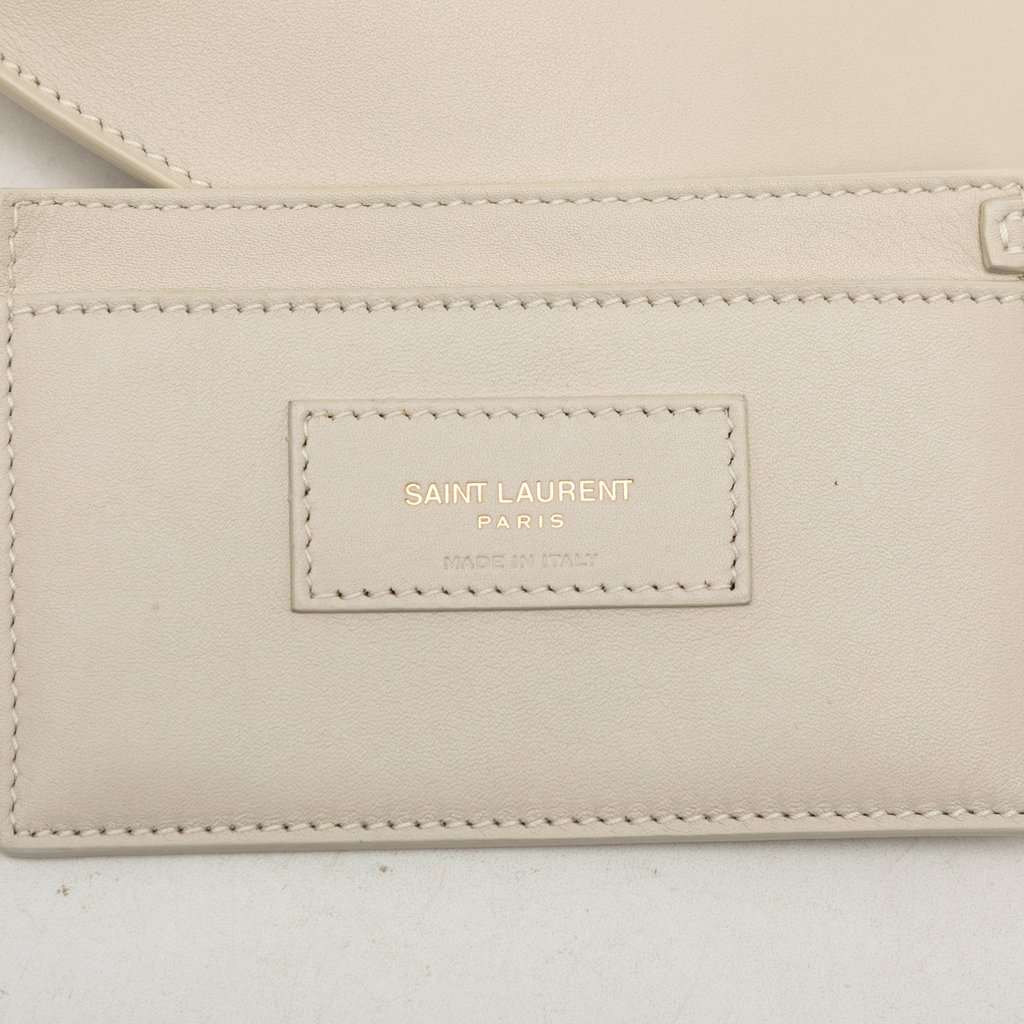 Saint Laurent Mini Calfskin Suzanne Hobo Beige Leather Very good - Box View