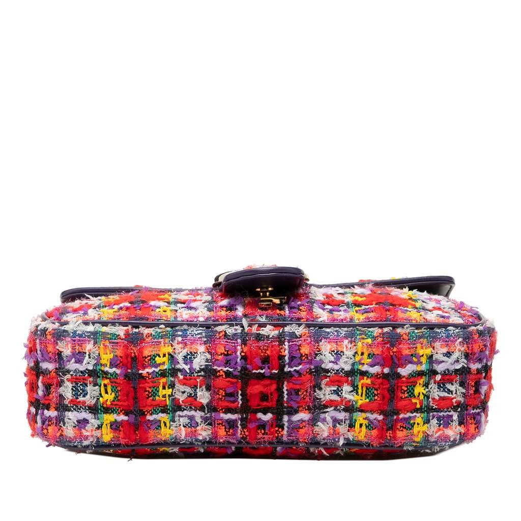 Gucci Medium GG Marmont Tweed Shoulder Bag Red Very good condition - Inside View