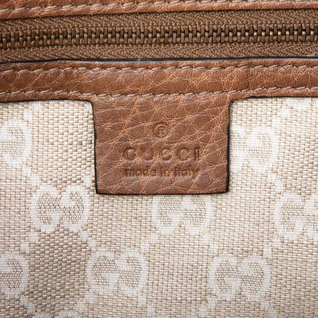 Gucci Grained Calfskin Harness Shoulder Bag Brown Leather Very good - Box View