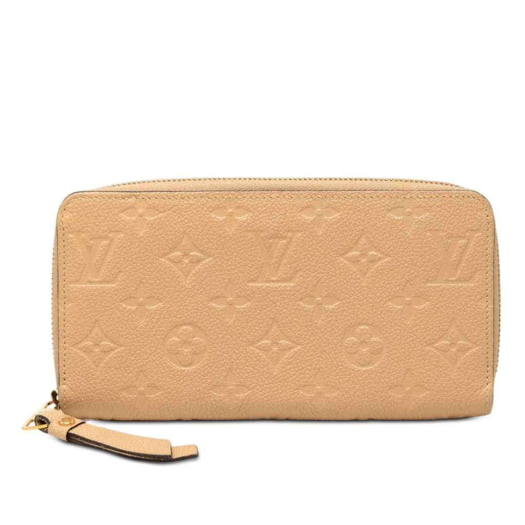 Louis Vuitton Monogram Empreinte Zippy Long Wallet Beige Leather Very good - Front View
