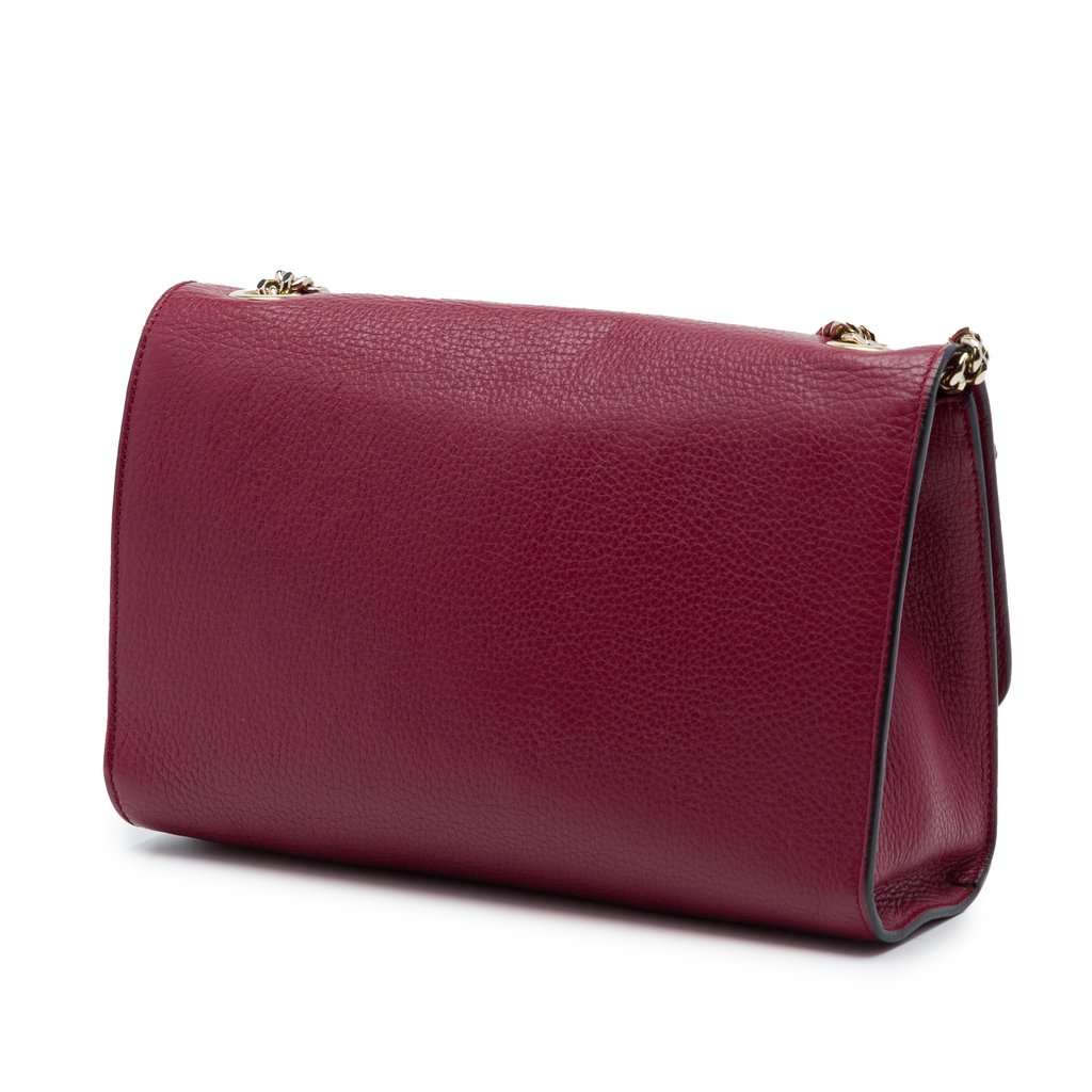 Gucci Medium Leather Miss Bamboo Crossbody Red Leather Very good condition - Back View