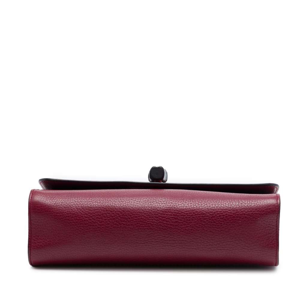 Gucci Medium Leather Miss Bamboo Crossbody Red Leather Very good condition - Inside View
