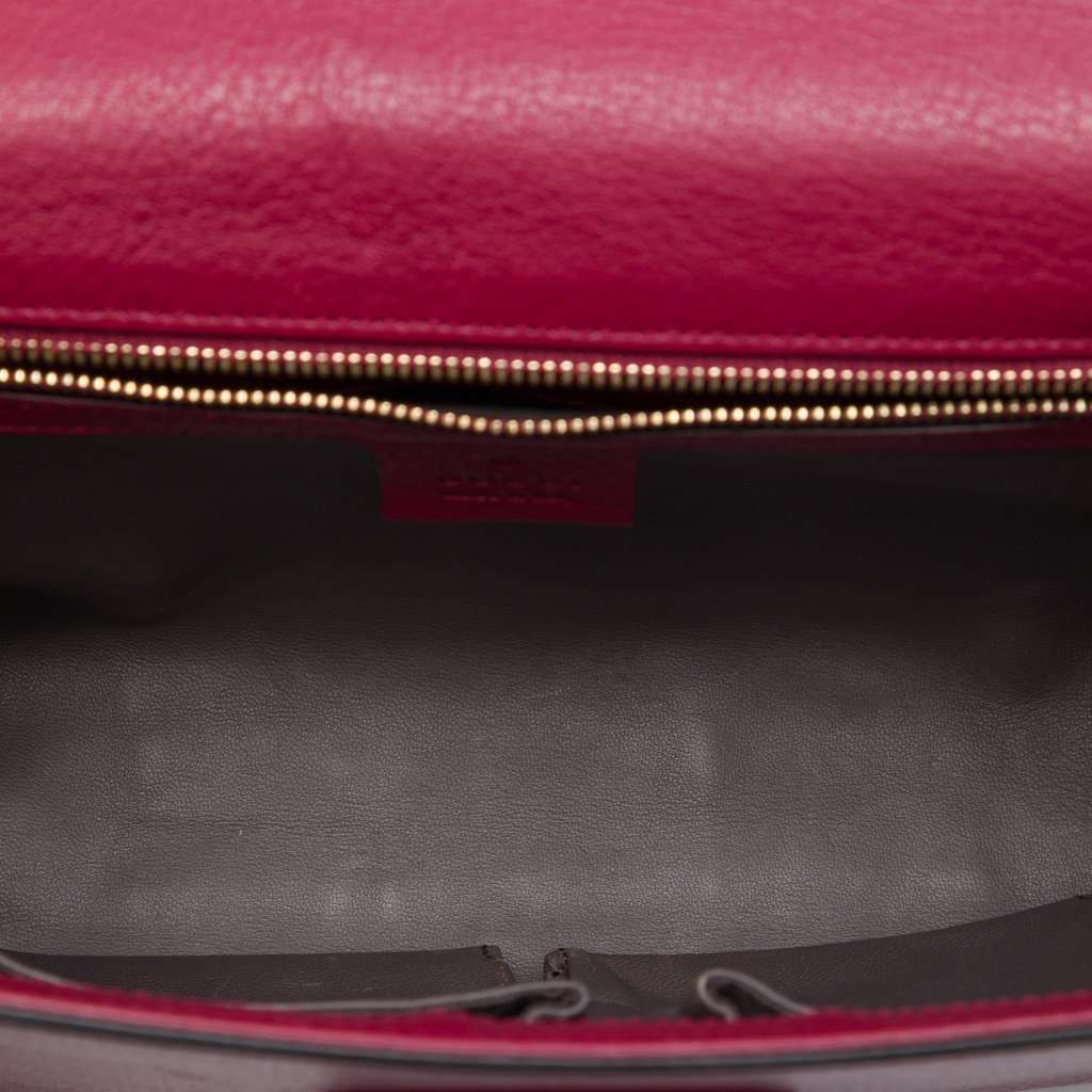 Gucci Medium Leather Miss Bamboo Crossbody Red Leather Very good condition - Model View