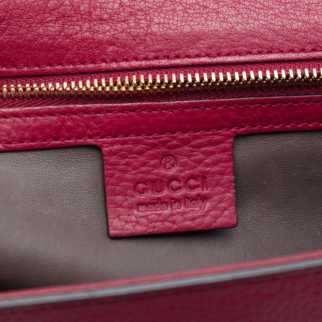 Gucci Medium Leather Miss Bamboo Crossbody Red Leather Very good condition - Box View