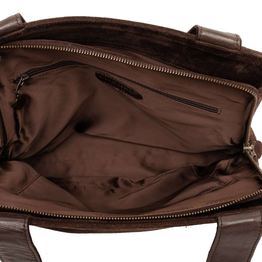 Chanel Suede LAX Logo Tote Brown Leather Very good condition - Model View