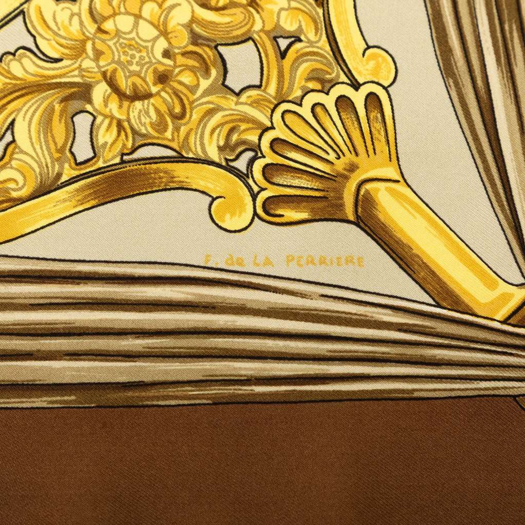 Hermès Etriers Silk Scarf 90 Beige Very good - Box View