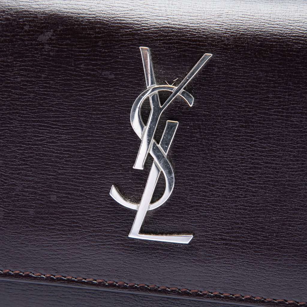Saint Laurent Small Calfskin Monogram Sunset Crossbody Brown Leather Very good condition - Box View