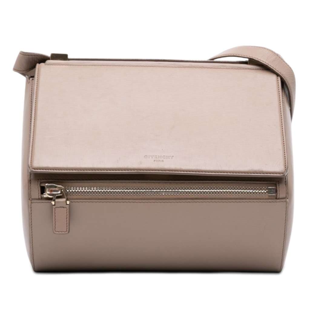 Givenchy Medium Grained Calfskin Pandora Box Crossbody Brown Leather Very good - Front View