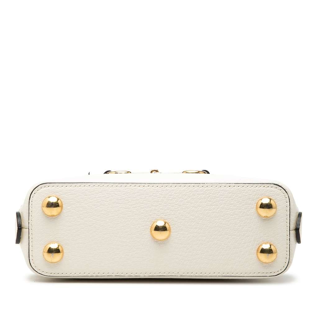 Gucci Adidas Mini Leather Horsebit 1955 Top Handle Bag White Leather Very good condition - Inside View