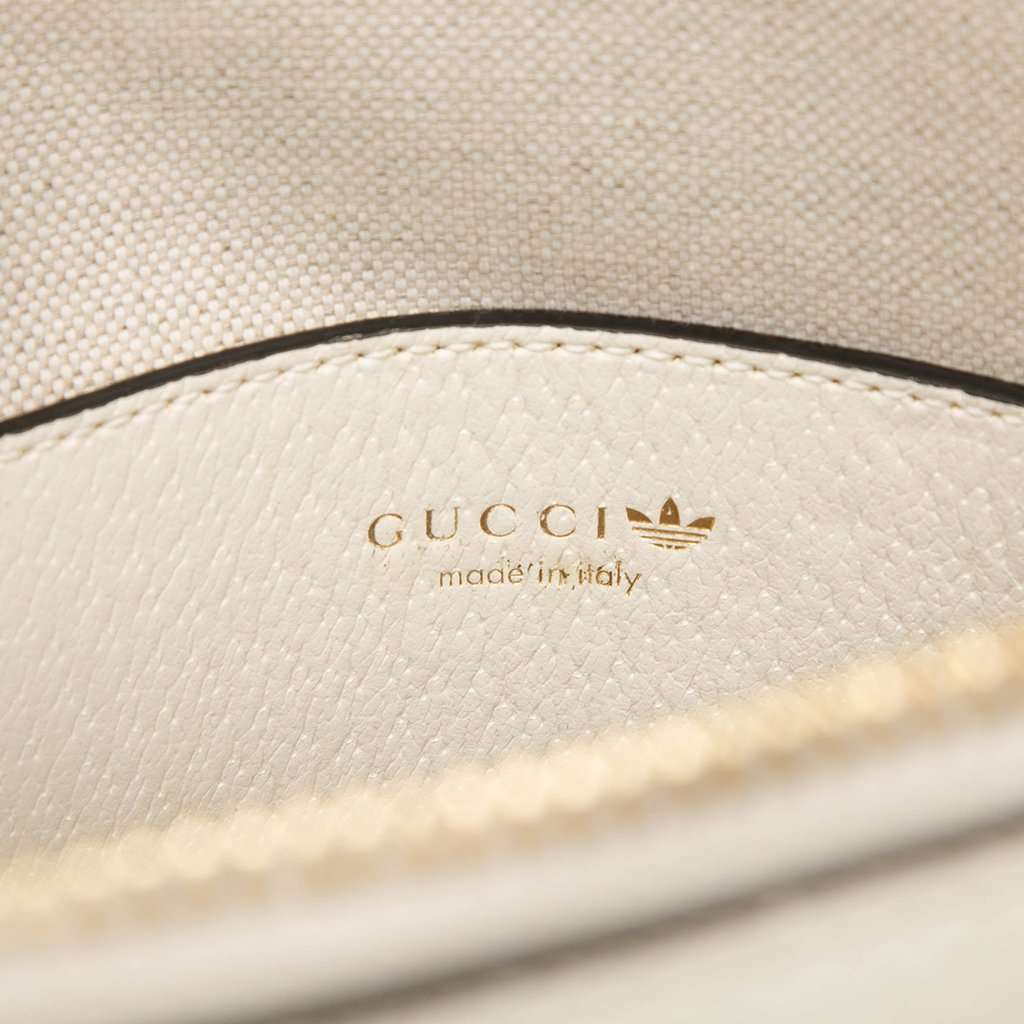 Gucci Adidas Mini Leather Horsebit 1955 Top Handle Bag White Leather Very good condition - Box View