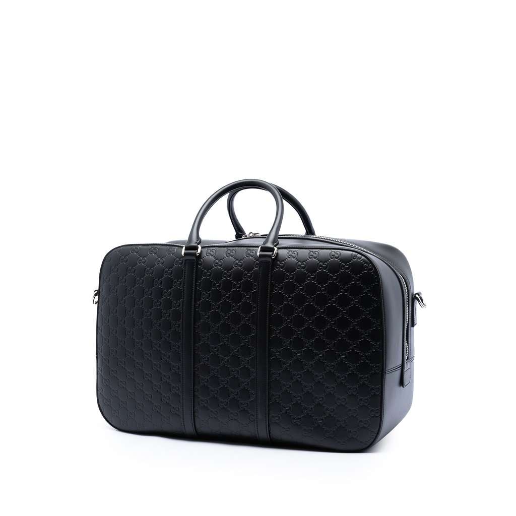 Gucci Guccissima Duffle Bag Black Leather Very good condition - Back View