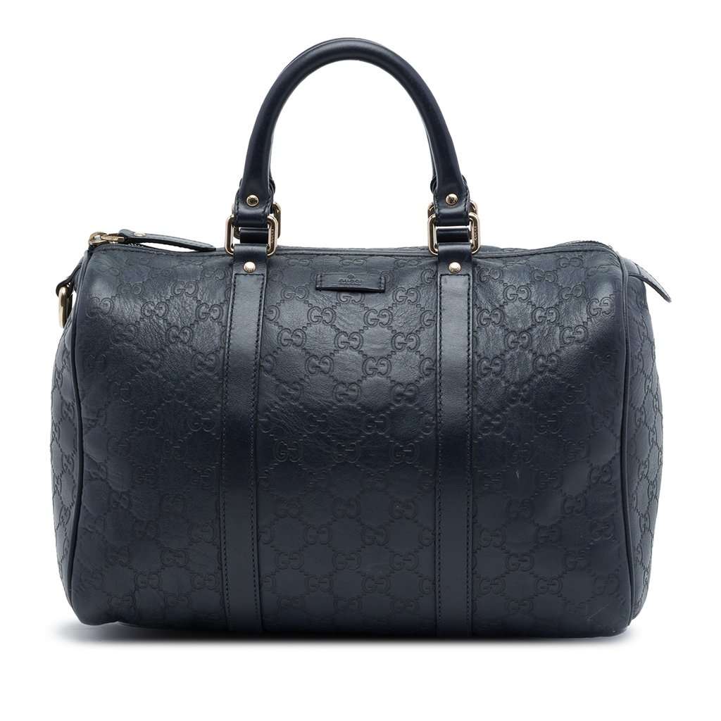 Gucci Medium Guccissima Joy Boston Bag Blue Leather Very good - Front View